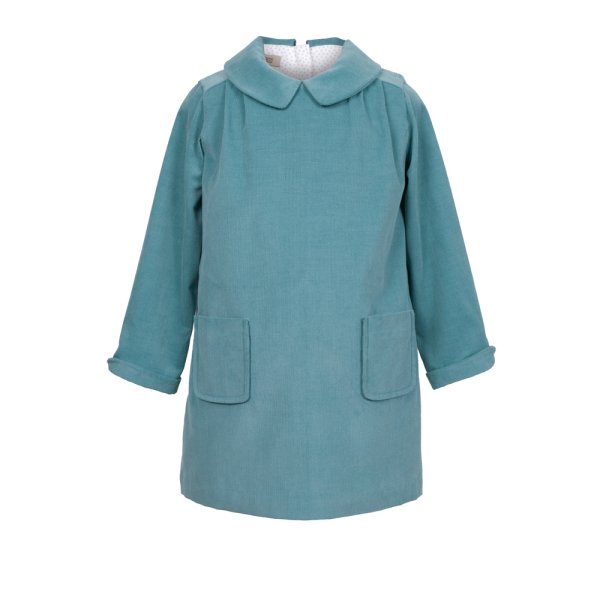 画像3: 【SALE!!30%オフ!!】Hucklebones(ハックルボーンズ) Shift Dress コーデュロイグリーン 4歳104cm (3)