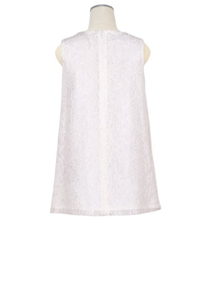 画像3: 【SALE!!】Hucklebones(ハックルボーンズ) Lace Origami Bow Dress ホワイトレースドレス 3歳98cm (3)