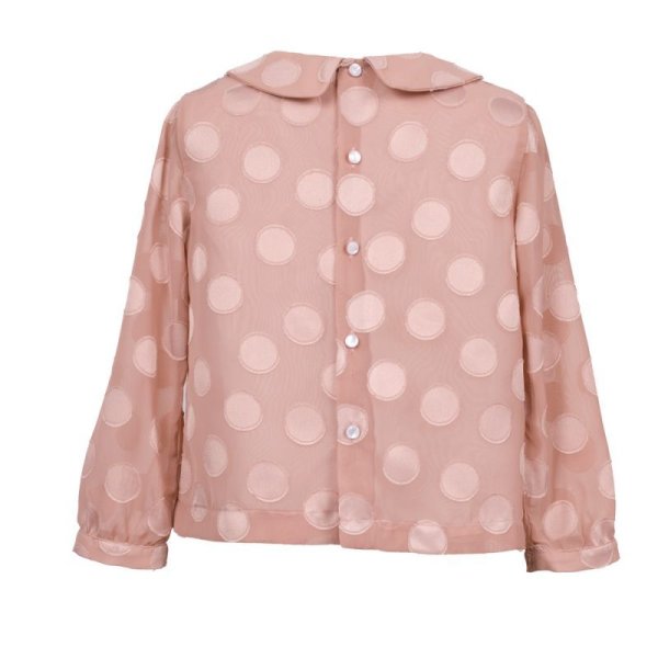 画像4: 【SALE!!30%オフ!!】Hucklebones(ハックルボーンズ) Long Sleeve Blouseロングスリーブブラス(ローズドット) 6歳116cm (4)