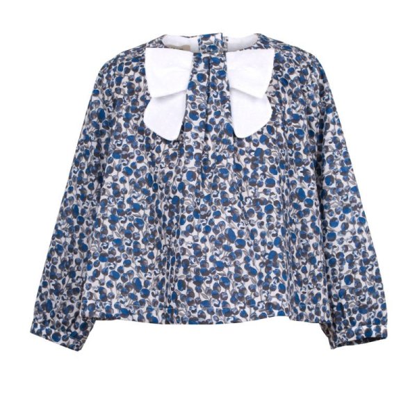 画像2: 【SALE!!30%オフ!!】Hucklebones(ハックルボーンズ) Bow Tie Blouseボウタイブラス(リバティプリント エリザズEliza's) 6歳116cm (2)