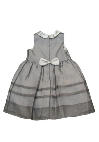 画像6: 【SALE!!30%オフ!!】Hucklebones(ハックルボーンズ) Pleated Bodice Dressシアーグレイストライプドレス 8歳10歳 (6)