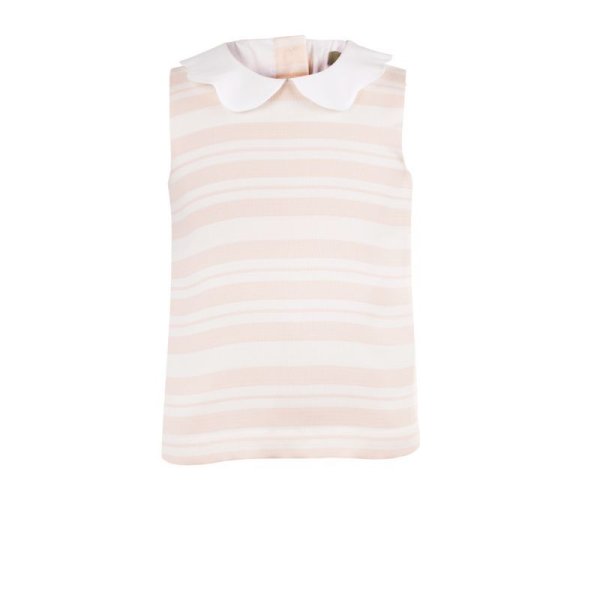 画像2: 【SALE!!30%オフ!!】Hucklebones(ハックルボーンズ) Candy Stripe Scalloped Collar Top(スカラップカラートップス) 6歳116cm (2)