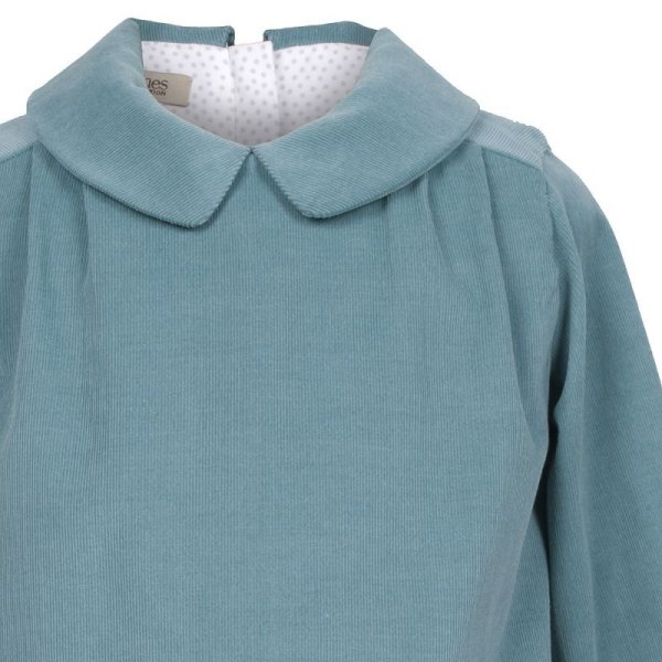 画像2: 【SALE!!30%オフ!!】Hucklebones(ハックルボーンズ) Shift Dress コーデュロイグリーン 4歳104cm (2)