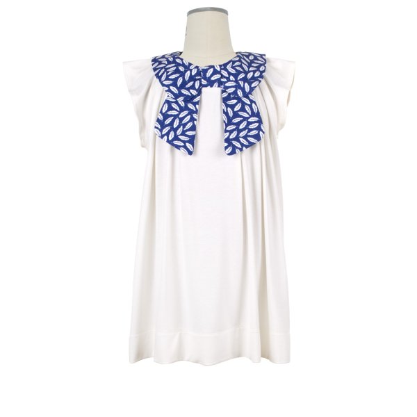 画像3: 【SALE!!】Hucklebones(ハックルボーンズ) Bow Collar Jersey Dress ジャージーリボンアイボリードレス 2歳92cm (3)