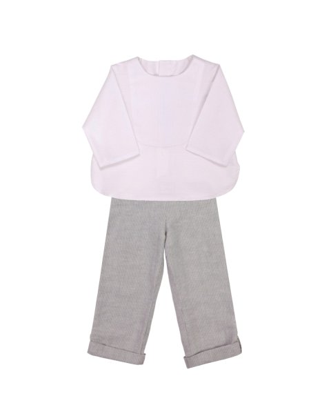 画像3: 18か月3歳 【SALE!!50%OFF!!】 Je suis en CP!(ジュスィザンセーペー) Pocket Pantsボーイズポケットパンツ(グレーストライプ ) (3)