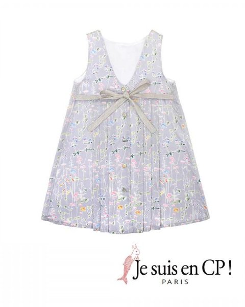 画像1: 【SALE!!30％OFF!!】 Je suis en CP!(ジュスィザンセーペー) Lucile Dressルシルドレス(リバティプリント スプリング・シルエット Spring Silhouette) 8歳122-128cm (1)