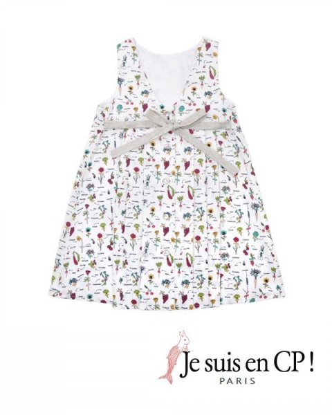 画像1: 【SALE!!30％OFF!!】 Je suis en CP!(ジュスィザンセーペー) Lucile Dressルシルドレス(オリジナルプリント) 2歳6歳 (1)