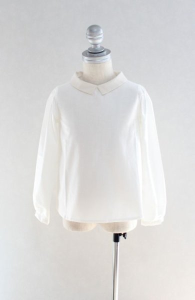 画像2: 【SALE!!30%OFF!!】 Je suis en CP!(ジュスィザンセーペー) JaneShirtパフスリーブ長袖シャツ(ホワイト) 3歳4歳 (2)
