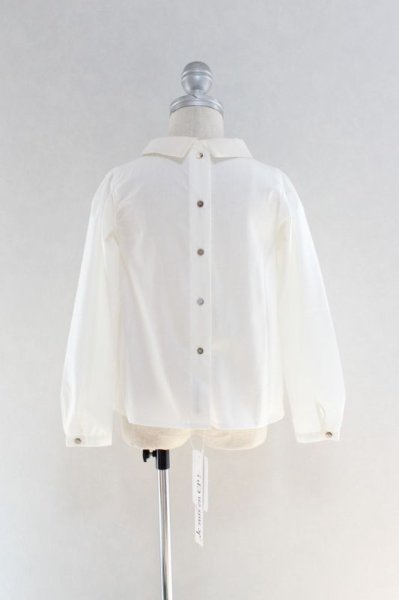 画像3: 【SALE!!30%OFF!!】 Je suis en CP!(ジュスィザンセーペー) JaneShirtパフスリーブ長袖シャツ(ホワイト) 3歳4歳 (3)