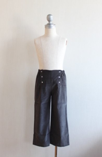 画像2: 18か月75-81cm 【SALE!!30%OFF!!】 Je suis en CP!(ジュスィザンセーペー) Sailor pantsボーイズロングセーラーパンツ(チャコールコーデュロイ) (2)