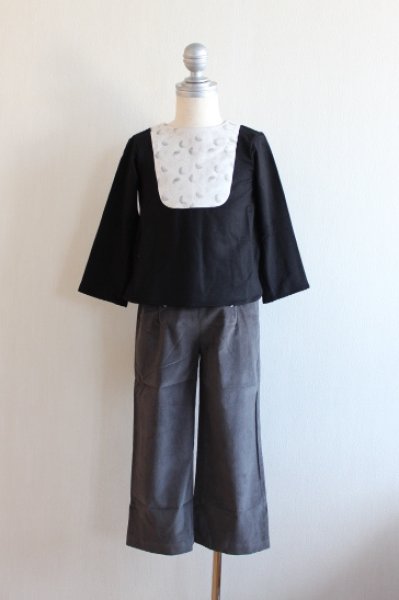 画像3: 18か月75-81cm 【SALE!!30%OFF!!】 Je suis en CP!(ジュスィザンセーペー) Sailor pantsボーイズロングセーラーパンツ(チャコールコーデュロイ) (3)