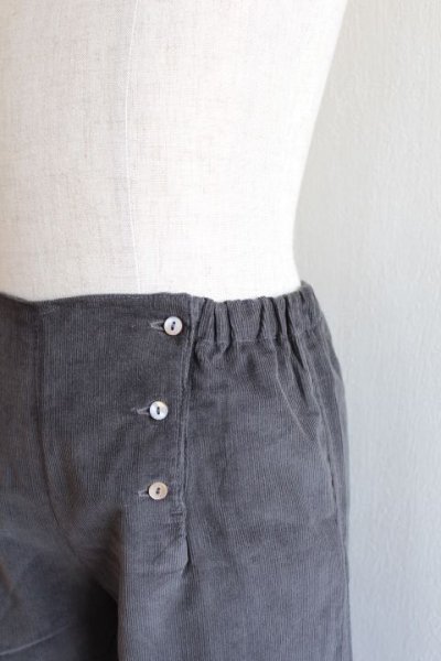 画像4: 18か月75-81cm 【SALE!!30%OFF!!】 Je suis en CP!(ジュスィザンセーペー) Sailor pantsボーイズロングセーラーパンツ(チャコールコーデュロイ) (4)