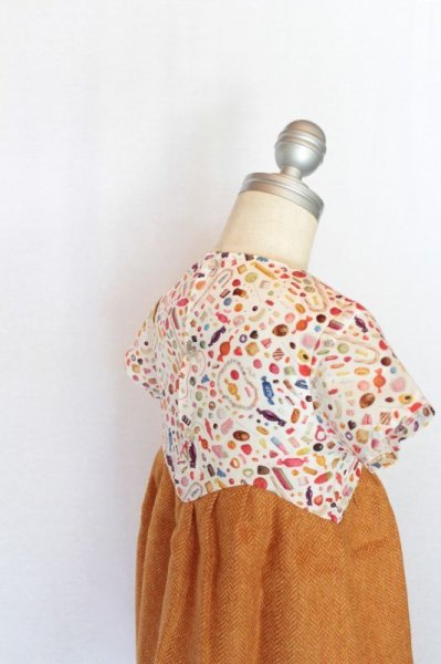 画像4: 【SALE!!30％OFF!!】 Je suis en CP!(ジュスィザンセーペー) Zig-Zag Dressジグザグドレス(異素材リバティプリントトゥルーリー・スクランプシャス Truly Scrumptious) 6歳8歳 (4)