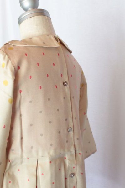 画像3: 【SALE!!30%OFF!!】 Je suis en CP!(ジュスィザンセーペー) Marguerite Dress七分袖ワンピース(ベージュ水玉) 2歳82-86cm (3)