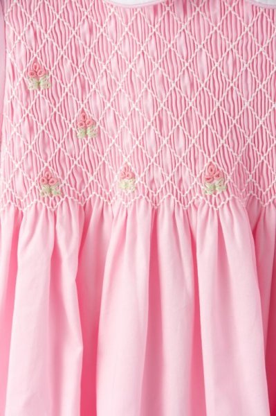 画像4: 【JiJiオリジナル】 半袖スモッキングワンピース(ピンク) 3歳4歳5歳6歳 (4)