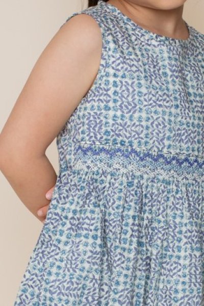 画像3: 【JiJiオリジナル】 リバティプリント スモッキングワンピース (Sleeping Roseスリーピング・ローズ) 5歳-8歳 (3)