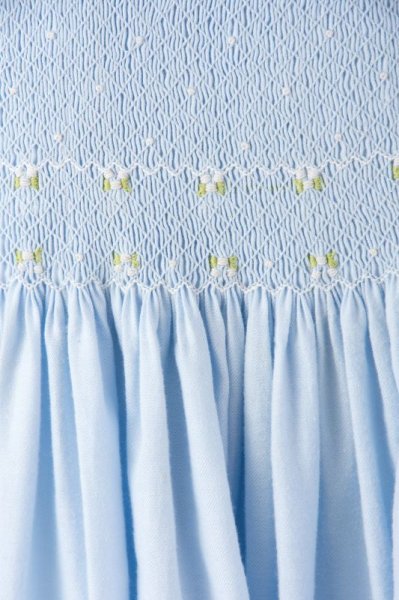 画像4: Kidiwi(キディウィ) 長袖スモッキングワンピース(ペールブルー)3歳4歳6歳 (4)