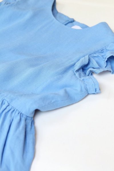 画像2: 【SALE!!30%OFF!!】 LIHO London(リホロンドン)  MAE袖フリルフレアワンピース(ブルー) 8歳125cm (2)