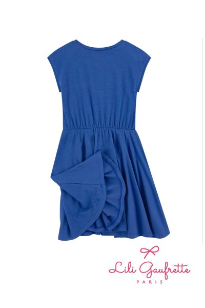 画像3: 【SALE!!30%OFF!!】 LiLi gaufrette(リリゴーフレット) LIA Dressジャージ素材ワンピース(コバルトブルー) 4歳104cm (3)