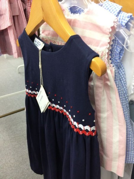 画像3: Malvi&Co.(マルヴィ) ノースリーブジャージ素材ワンピース(ネイビーウェーブテープ) 3歳4歳 (3)