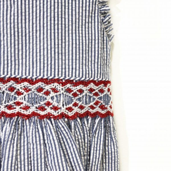 画像3: Malvi&Co.(マルヴィ) サッカー素材レッドスモッキングワンピース（ネイビー） 5歳110cm (3)