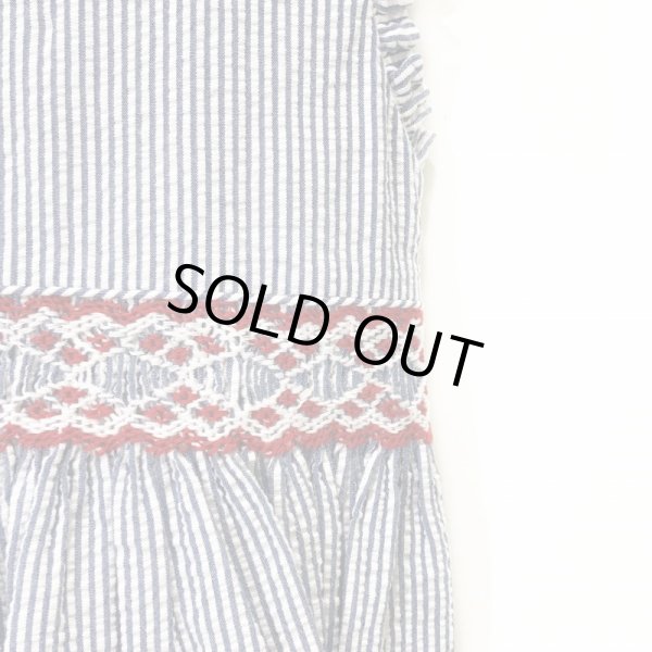 画像3: Malvi&Co.(マルヴィ) サッカー素材レッドスモッキングワンピース（ネイビー） 5歳110cm (3)