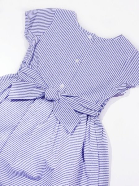 画像4: Malvi&Co.(マルヴィ) サッカー素材半袖スモッキングワンピース（ブルー） 6歳116cm (4)