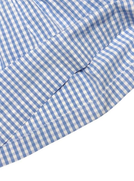 画像2: Malvi&Co.(マルヴィ) ギンガムチェックノースリーブスモッキングワンピース(ペールブルー) 3歳4歳 (2)