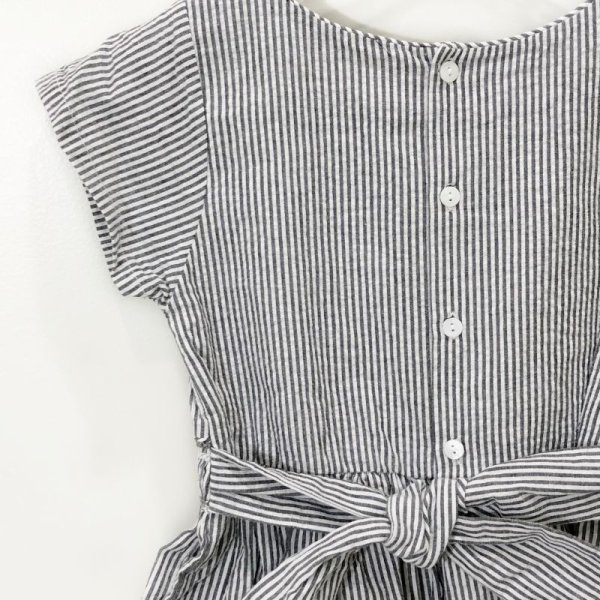 画像3: Malvi&Co.(マルヴィ) サッカー素材レモン半袖スモッキングワンピース(グレー) 6歳8歳 (3)