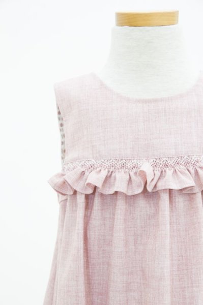 画像3: Isi(イシィ) 秋冬スモッキングジャンパースカート(ペールピンク) 3歳4歳 (3)