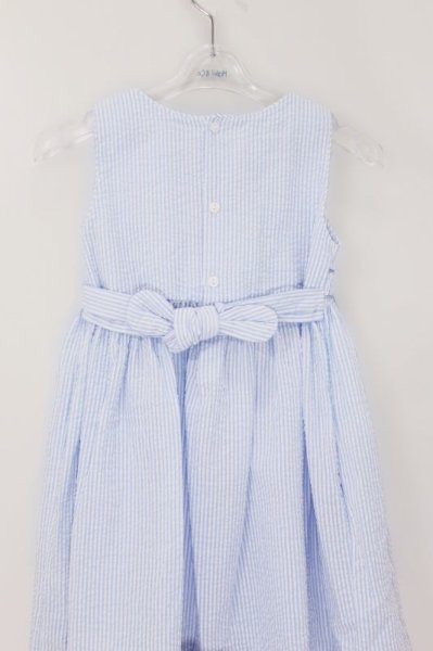 画像5: Malvi&Co.(マルヴィ) レモンスモッキングワンピース(ペールブルーサッカーストライプ) 3歳98cm (5)