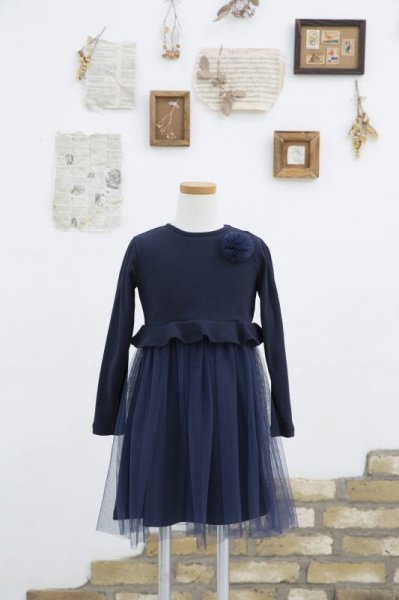 画像2: Malvi&Co.(マルヴィ) チュールドレス(ネイビー) 4歳8歳 (2)