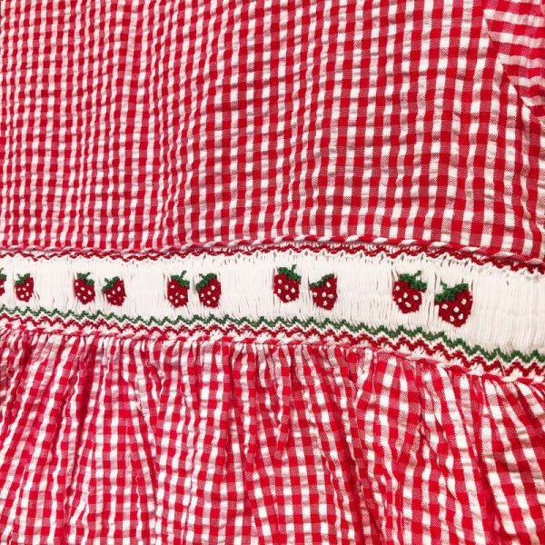 画像3: Malvi&Co.(マルヴィ) イチゴスモッキングワンピース(レッドチェック) 3歳4歳6歳 (3)