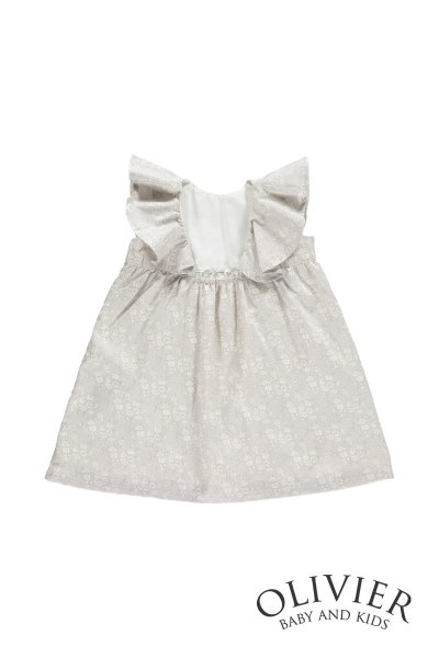 画像2: Olivier(オリビエ) AMBERLILY アンバーリリー サマードレス （リバティプリント Capel Grey カペル・グレー） 7歳/8歳 (2)