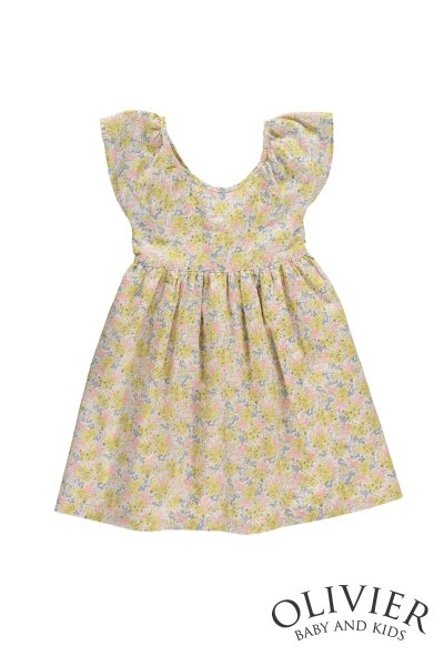 画像2: Olivier(オリビエ) ISABELLAイザベラ エプロンワンピース (リバティプリント Swirling Petals スワイリング・ペタルス) 4歳〜8歳 (2)