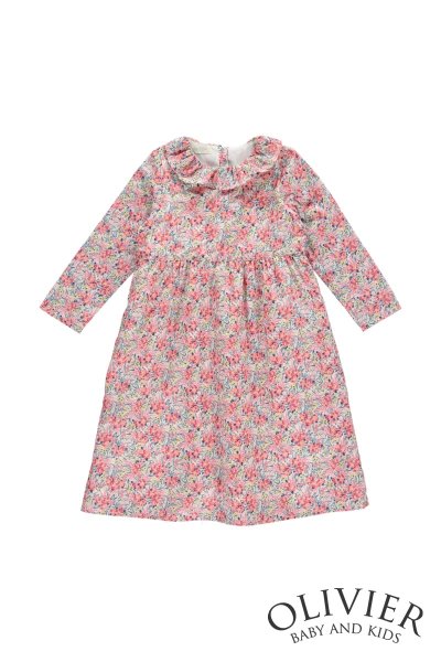 画像2: Olivier(オリビエ) MARTH マーサ 長袖ワンピース （リバティプリント Swirling Petals スワイリング・ペタルス） 3歳〜6歳 (2)