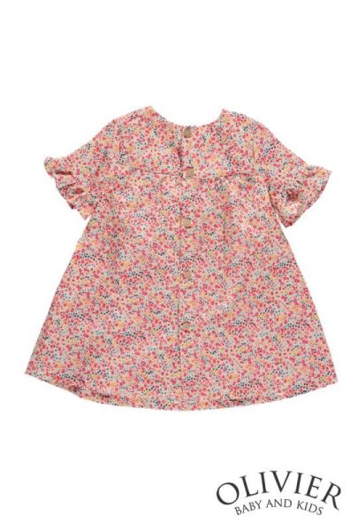 画像2: Olivier(オリビエ) TILLY ティリー ワンピース (リバティプリント Phoebe Red フィービーレッド) 4歳/5歳 (2)