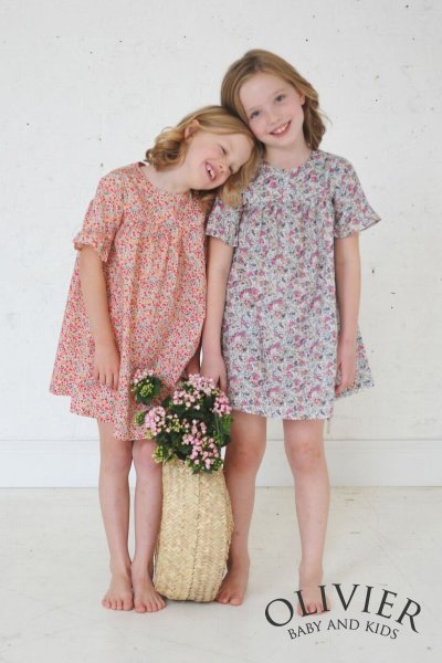 画像3: Olivier(オリビエ) TILLY ティリー ワンピース (リバティプリント Phoebe Red フィービーレッド) 4歳/5歳 (3)
