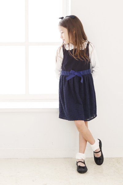 画像3: PCI(パルレシフォンインターナショナル) ジャンパースカートKELLY ネイビー120cm (3)