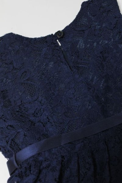 画像4: Rachel Riley(レイチェル・ライリー）Lace Pleated Dressレースプリーツドレス（ネイビー） 4歳102cm (4)