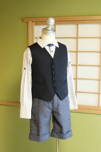 画像4: 6歳116cm ALETTA(アレッタ) ボーイズフォーマルベスト(ネイビー) (4)