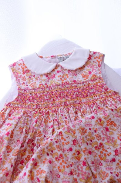 画像2: 果実の実る高原のスモッキングワンピース(ピンク系) 5歳115cm (2)