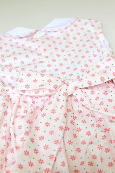 画像4: ピンクのお花とドットのスモッキングワンピース 3歳5歳 (4)