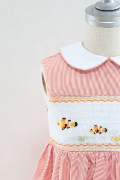 画像3: 【再入荷!!】ニモの親子が泳ぐスモッキングワンピース 2歳3歳 (3)