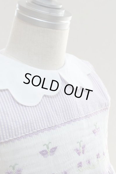 画像4: 【再々入荷!!】パープルの蝶々が遊ぶスモッキングワンピース 3歳95cm (4)