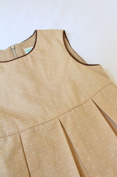 画像5: 【JiJiオリジナル】 プリンセスラインワンピース/ジャンパスカート(ベージュドット) 2歳〜8歳 (5)